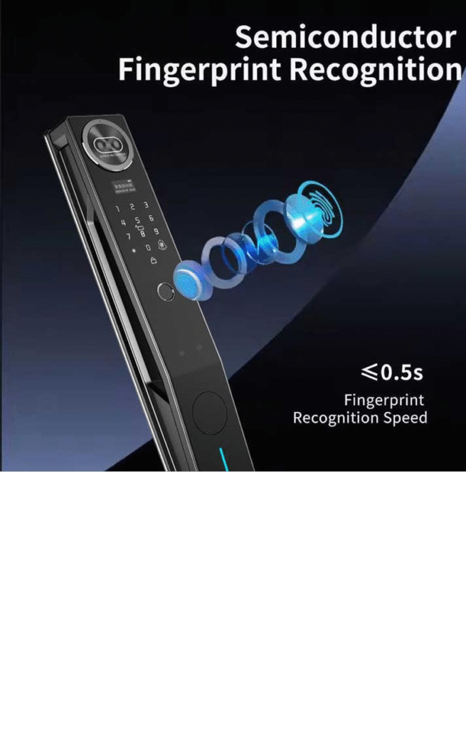 Semiconductor fingerprint recognition door lock with fast unlock speed